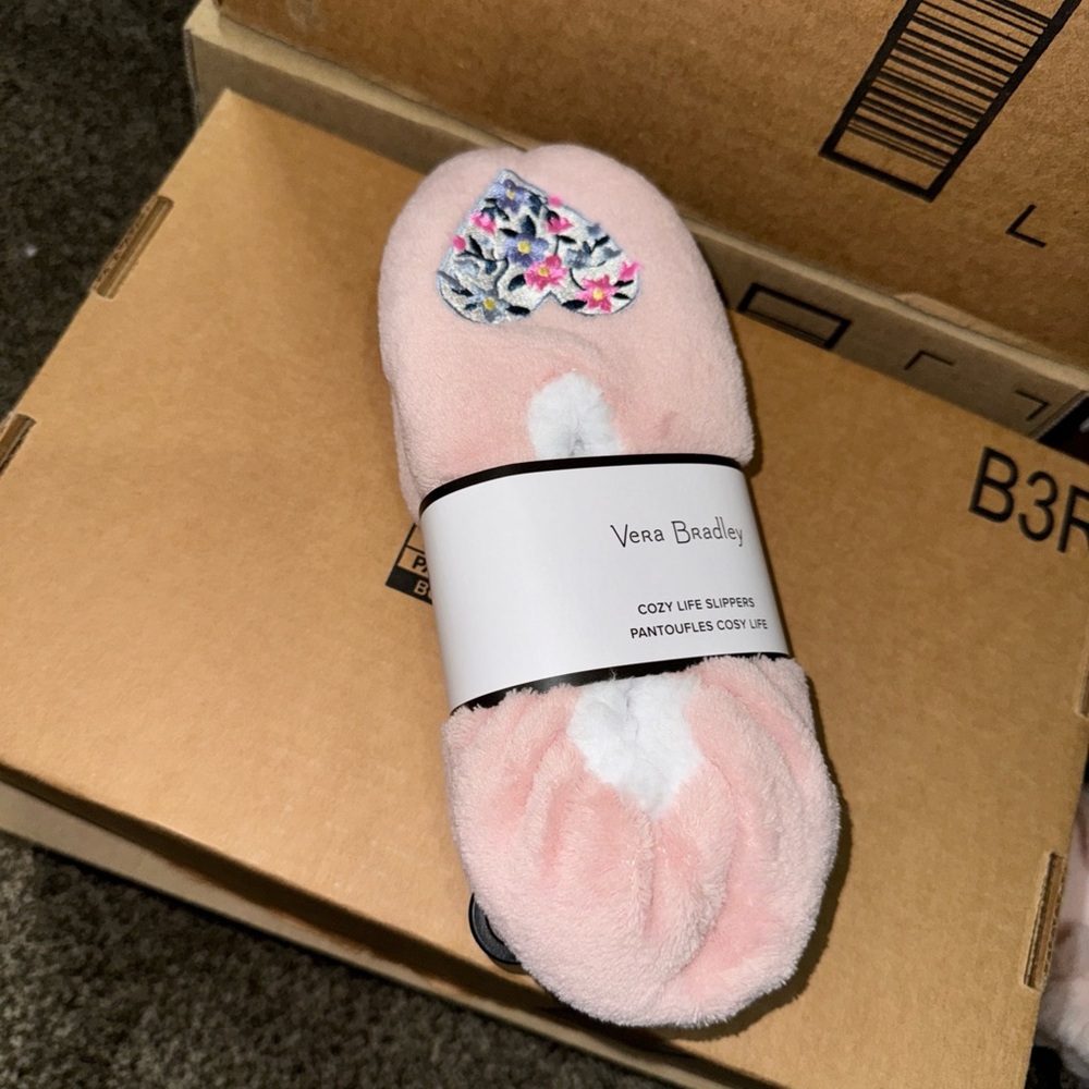 Vera Bradley Pink Cozy Slippers